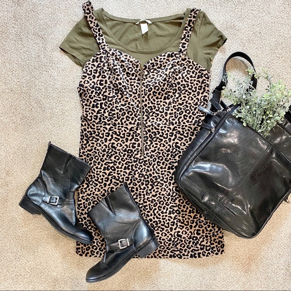 wild fable Dresses & Skirts - Wild fable leopard print corduroy jumper dress